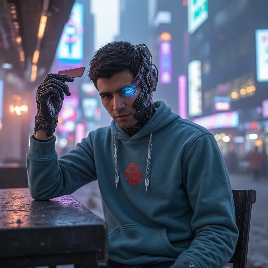 Portrait cyberpunk de David Sepahan